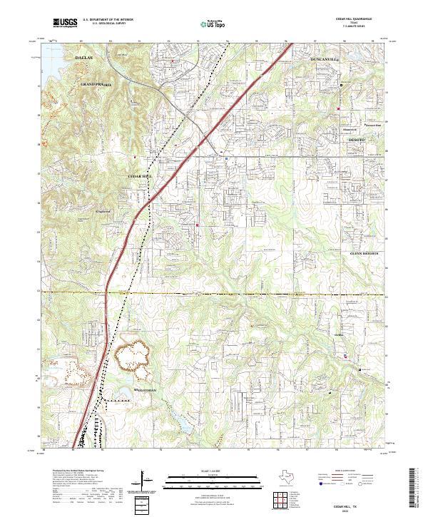 USGS Topographic Map – Cedar Hill