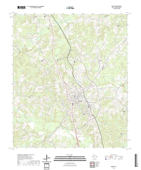 USGS Topographic Map – Center
