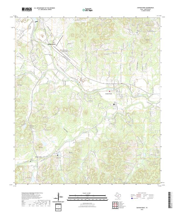 USGS Topographic Map – Center Point