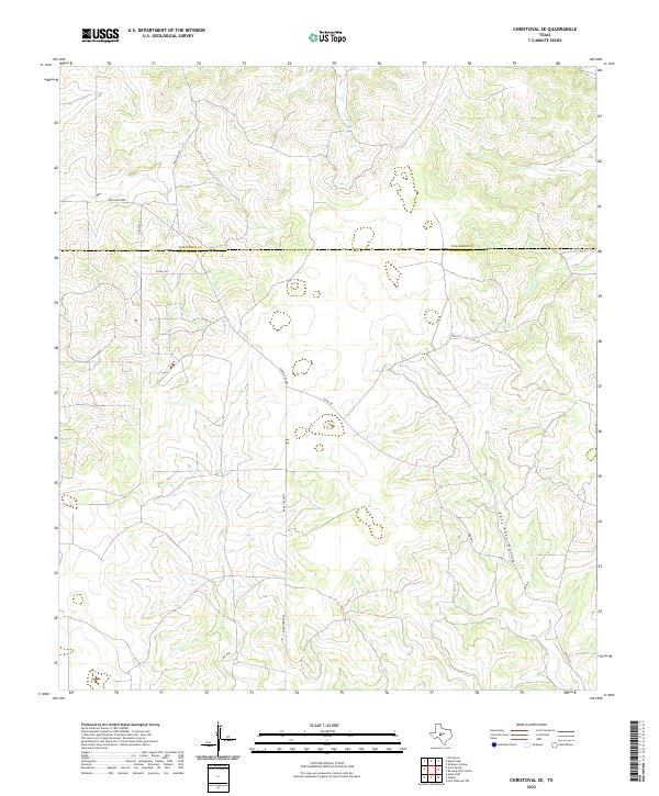 2022 Map of Christoval SE, 2022 Print