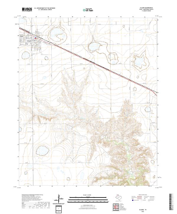 USGS Topographic Map – Claude