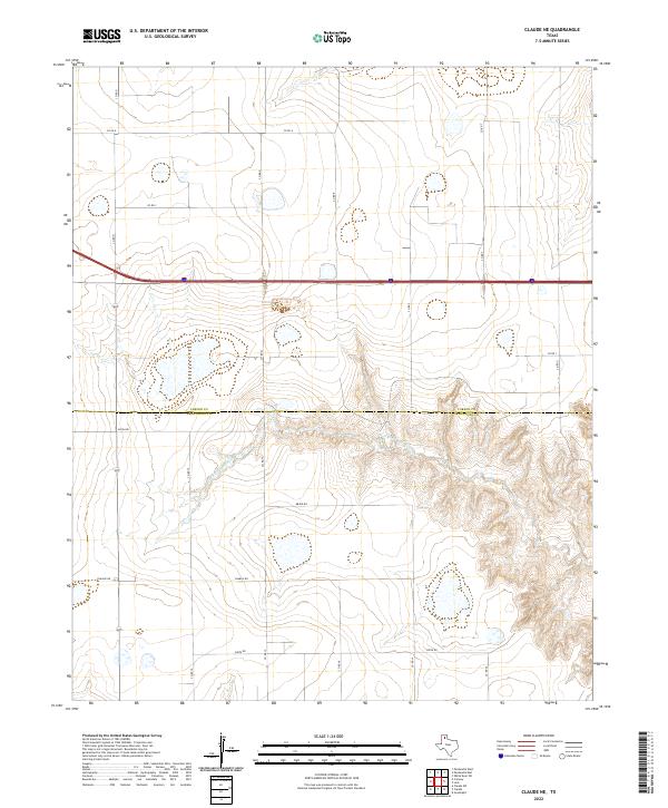 2022 Map of Claude NE, 2022 Print