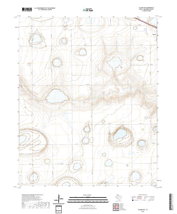 USGS Topographic Map – Claude SW