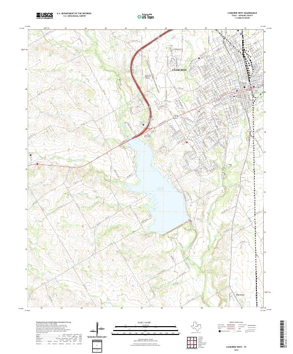 USGS Topographic Map – Cleburne West