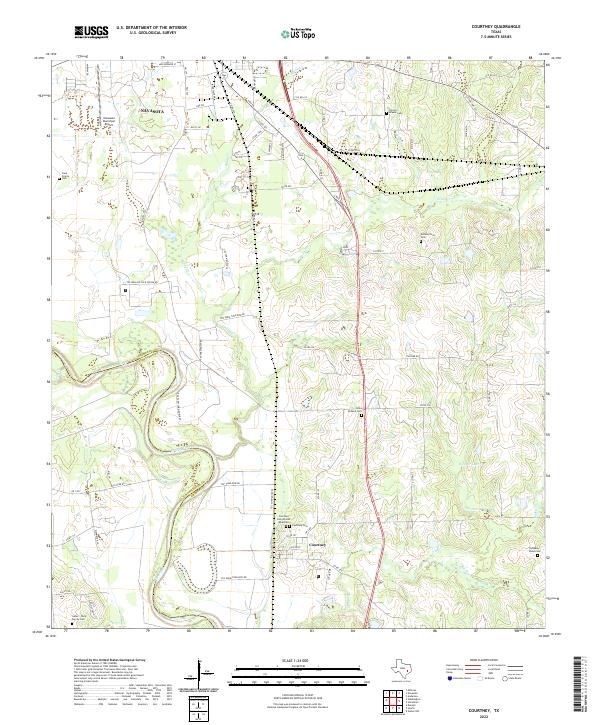 USGS Topographic Map – Courtney