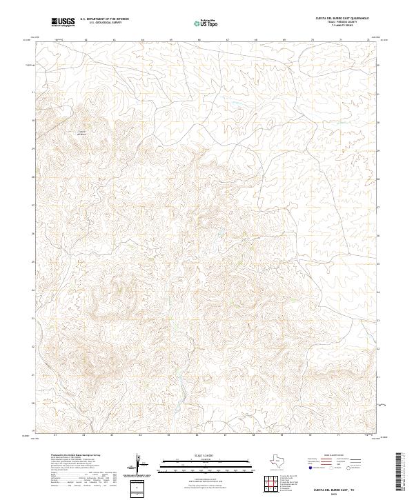 USGS Topographic Map – Cuesta Del Burro East