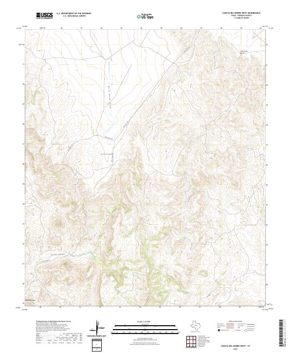 USGS Topographic Map – Cuesta Del Burro West
