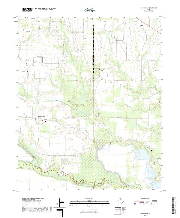 USGS Topographic Map – Cunningham