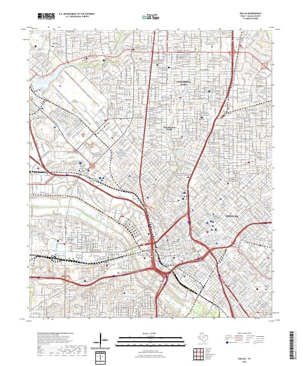 USGS Topographic Map – Dallas