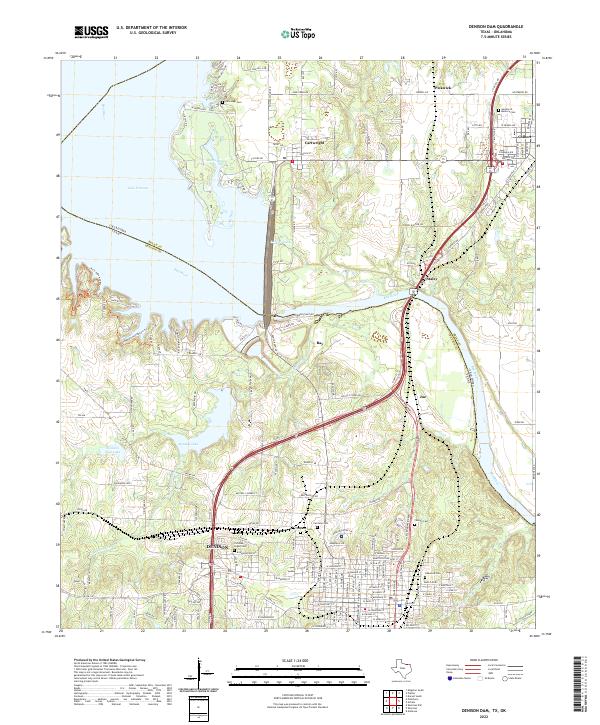 USGS Topographic Map – Denison Dam