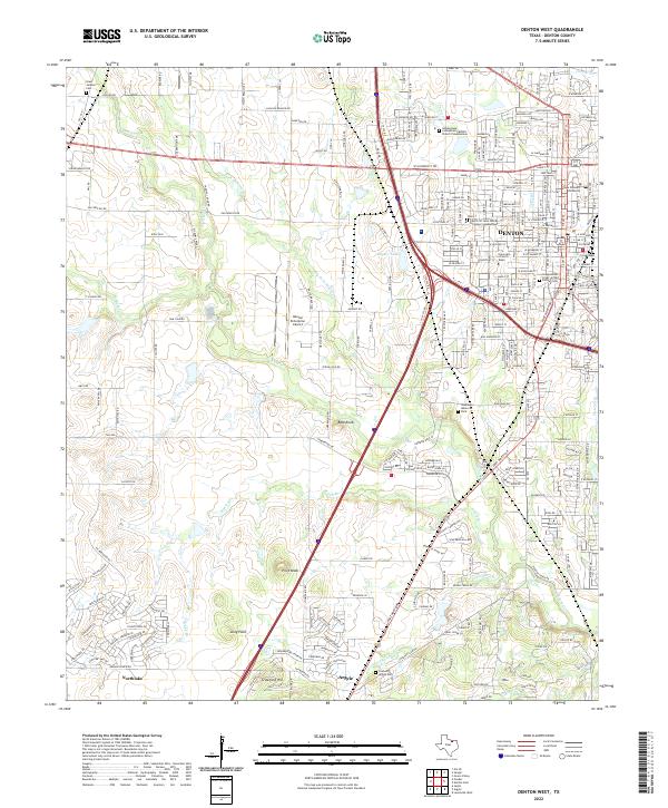 USGS Topographic Map – Denton West