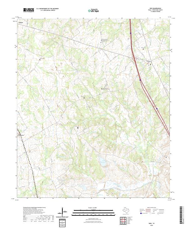 USGS Topographic Map – Dew
