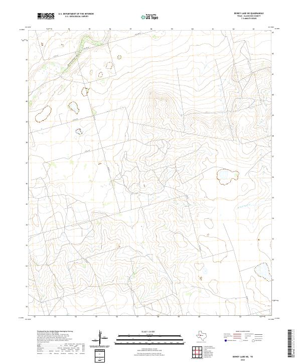 USGS Topographic Map – Dewey Lake NE
