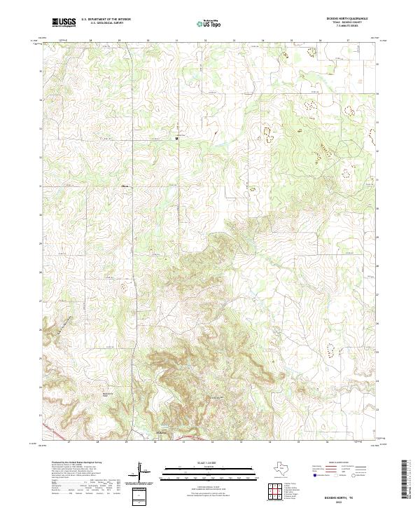 USGS Topographic Map – Dickens North