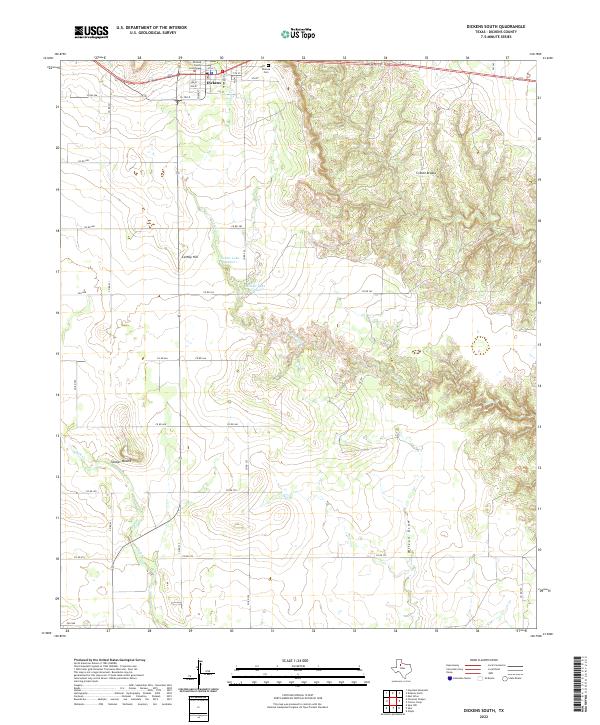 USGS Topographic Map – Dickens South