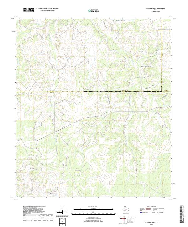 USGS Topographic Map – Earwood Creek