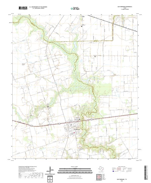 USGS Topographic Map – East Bernard