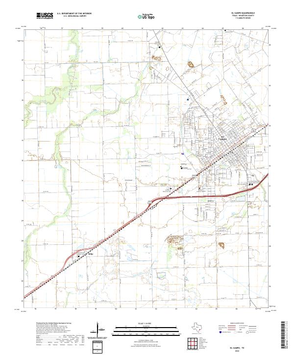 USGS Topographic Map – El Campo