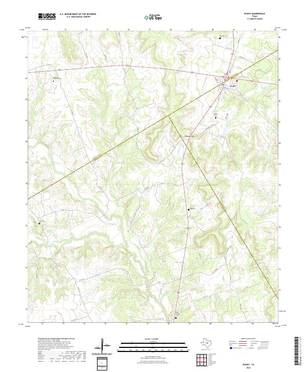 USGS Topographic Map – Evant