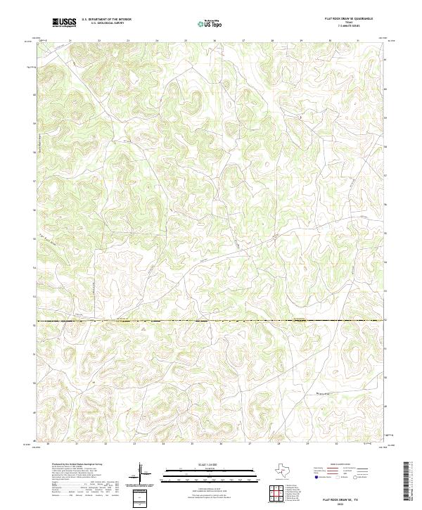 2022 Map of Flat Rock Draw SE, 2022 Print