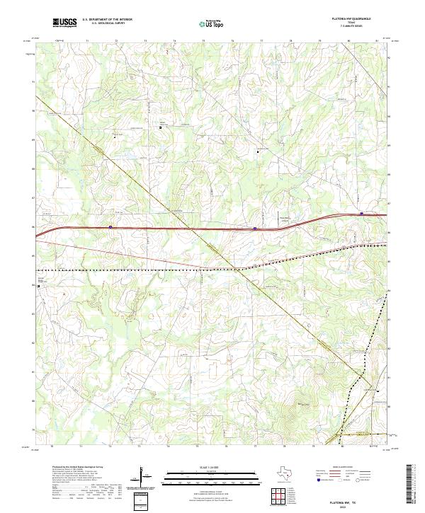 USGS Topographic Map – Flatonia NW