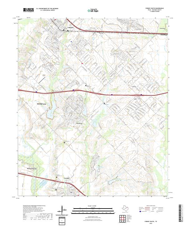 USGS Topographic Map – Forney South