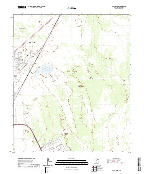 USGS Topographic Map – Fort Bliss NE
