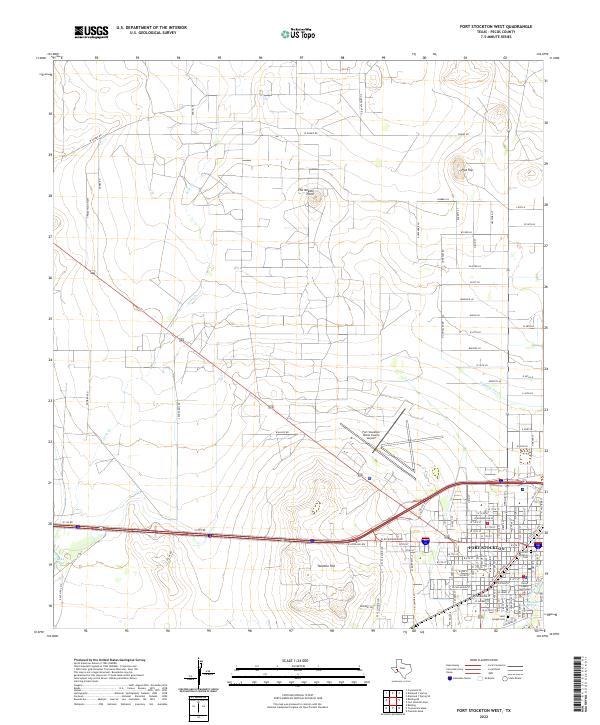 USGS Topographic Map – Fort Stockton West