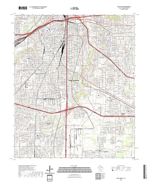 USGS Topographic Map – Fort Worth