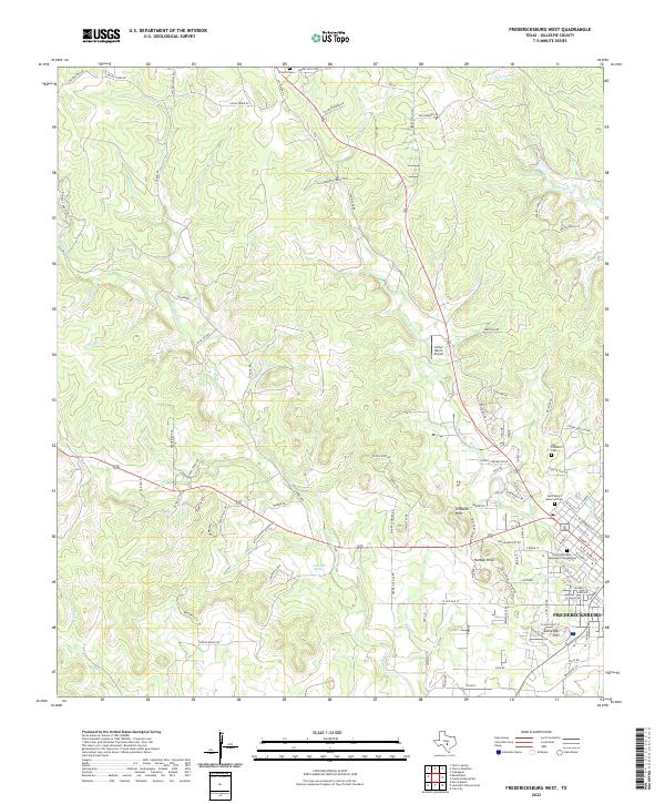 USGS Topographic Map – Fredericksburg West