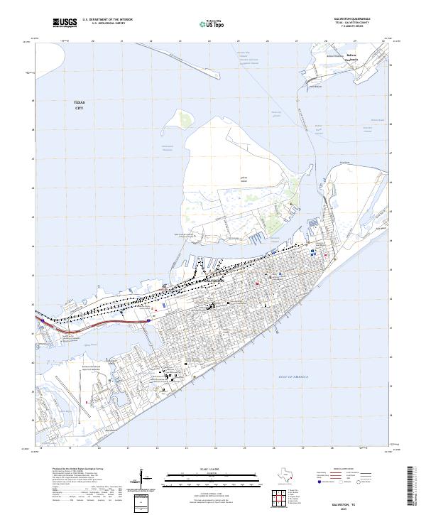 USGS Topographic Map – Galveston