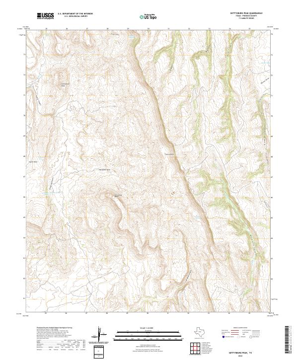 USGS Topographic Map – Gettysburg Peak