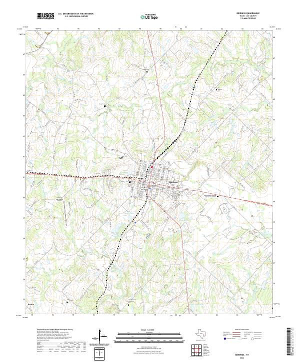 USGS Topographic Map – Giddings