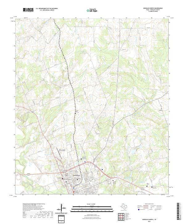 USGS Topographic Map – Gonzales North