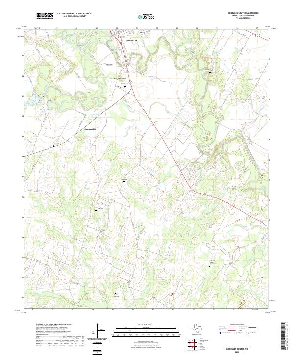 USGS Topographic Map – Gonzales South