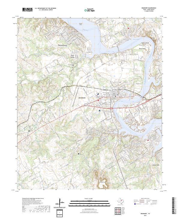 USGS Topographic Map – Granbury