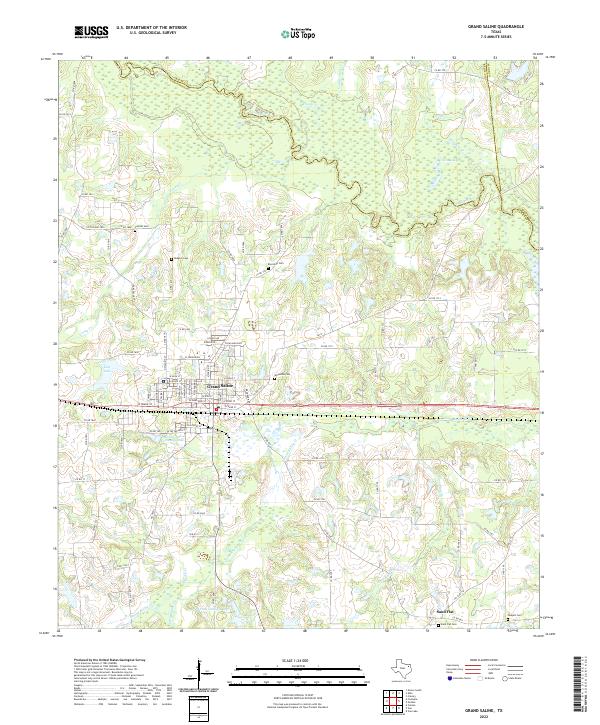 USGS Topographic Map – Grand Saline