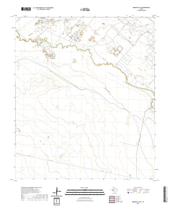 USGS Topographic Map – Grandfalls SW