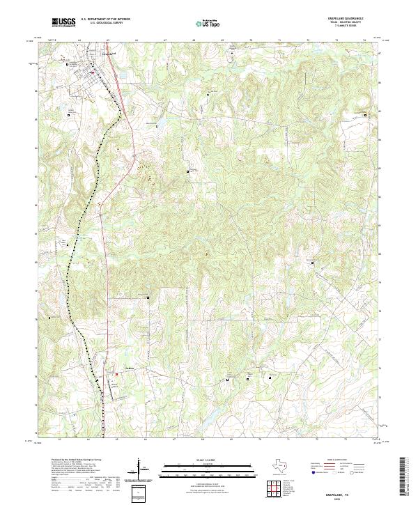 USGS Topographic Map – Grapeland