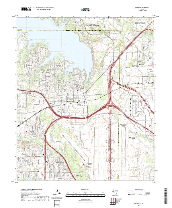 USGS Topographic Map – Grapevine
