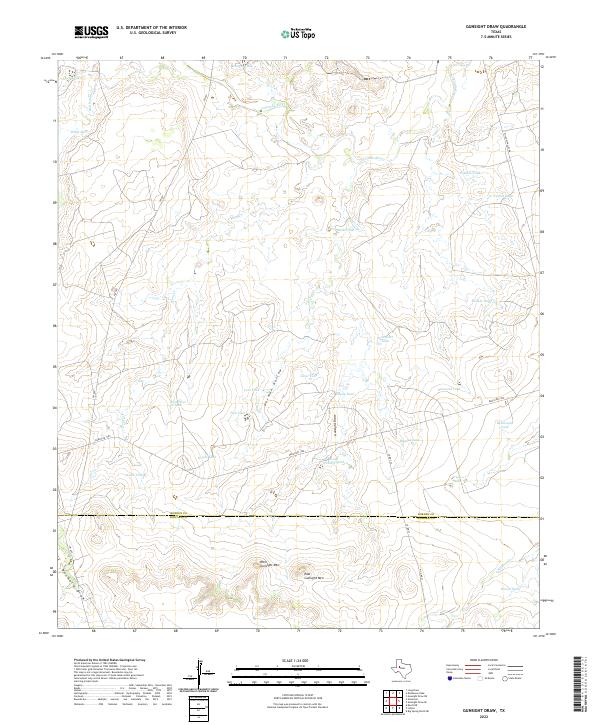 USGS Topographic Map – Gunsight Draw