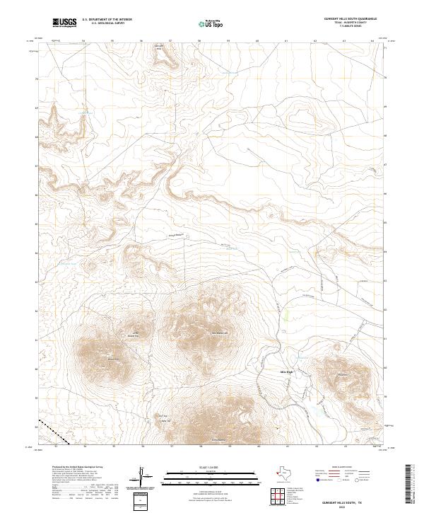 USGS Topographic Map – Gunsight Hills South