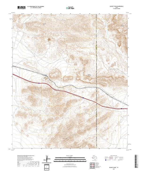 USGS Topographic Map – Hackett Peak