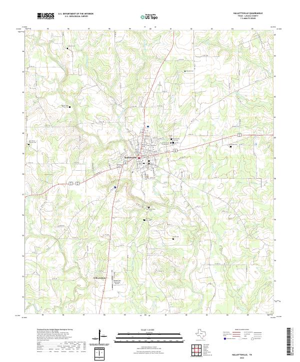 USGS Topographic Map – Hallettsville