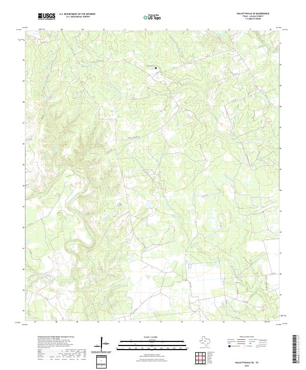 USGS Topographic Map – Hallettsville SE