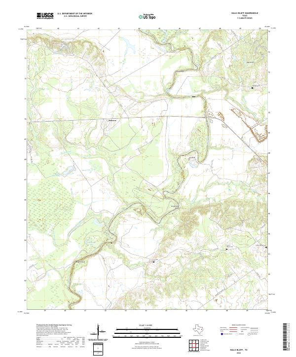 USGS Topographic Map – Halls Bluff