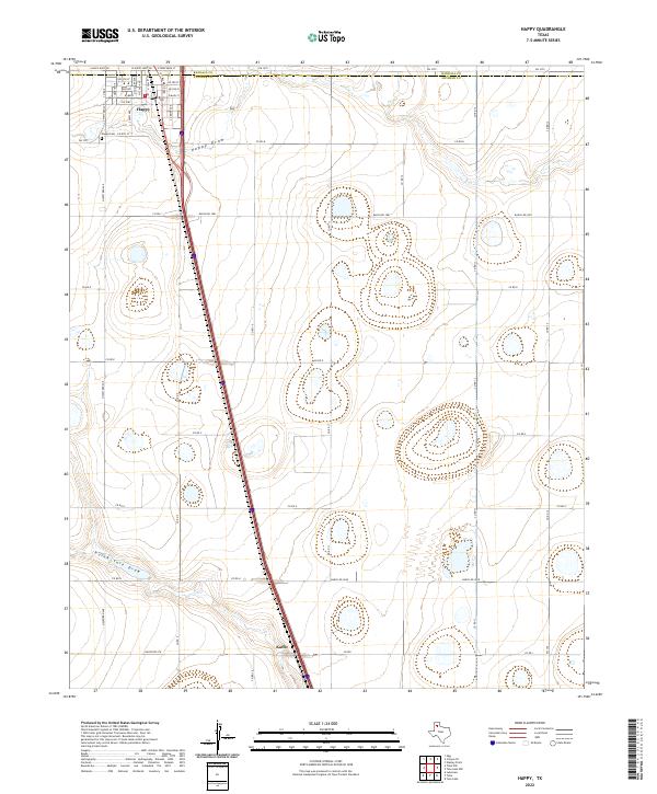 USGS Topographic Map – Happy
