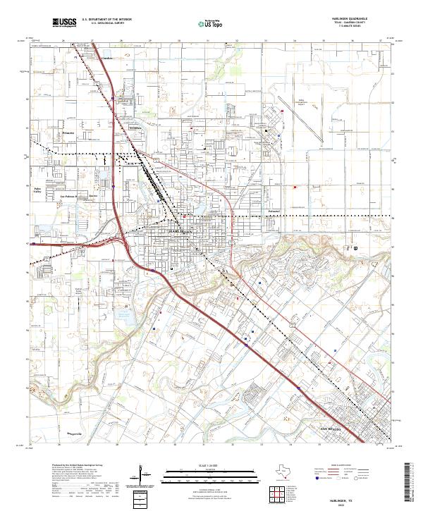USGS Topographic Map – Harlingen