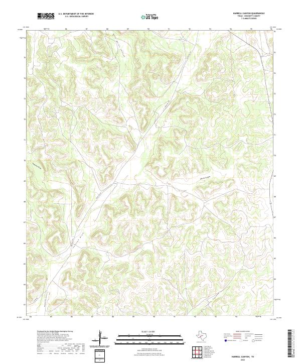 USGS Topographic Map – Harrell Canyon
