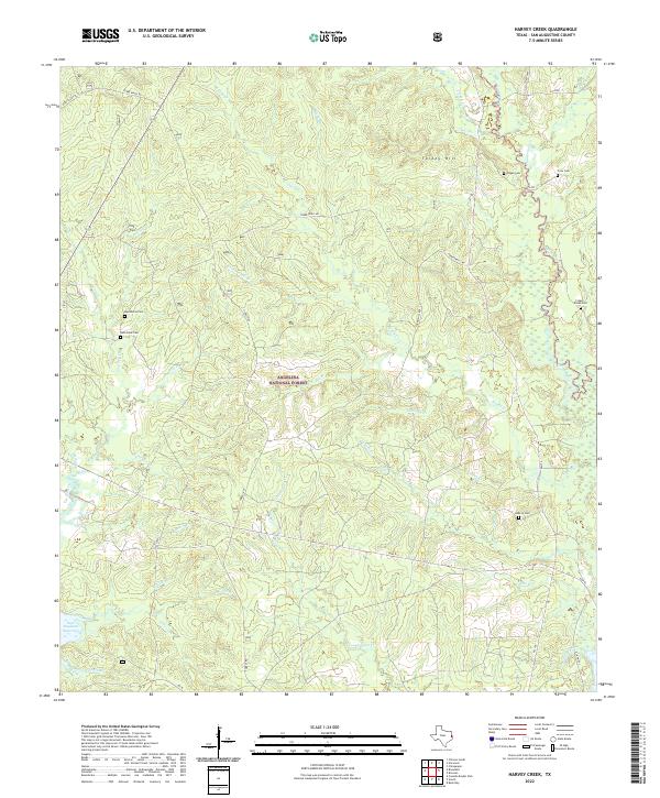 USGS Topographic Map – Harvey Creek